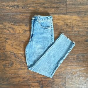 Forever 21 High-Rise Raw-Cut Jeans